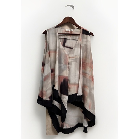 Cato Sleeveless Top Size 22/24W White Black Pink Flowy - Picture 1 of 7